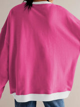 Contrast Dropped Shoulder Long Sleeve Sweatshirt - V.I.P Digital Presence