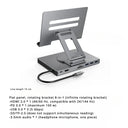 4K/60Hz Gigabit Ethernet Port USB 3.0 Splitter Hub Converter Flat Panel Rotary Stand Type-c Docking Station
