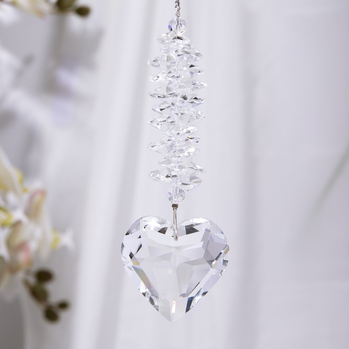 Crystal sun catcher pendant wholesale peach heart love prism living room garden decoration hanging sunshine - V.I.P Digital Presence