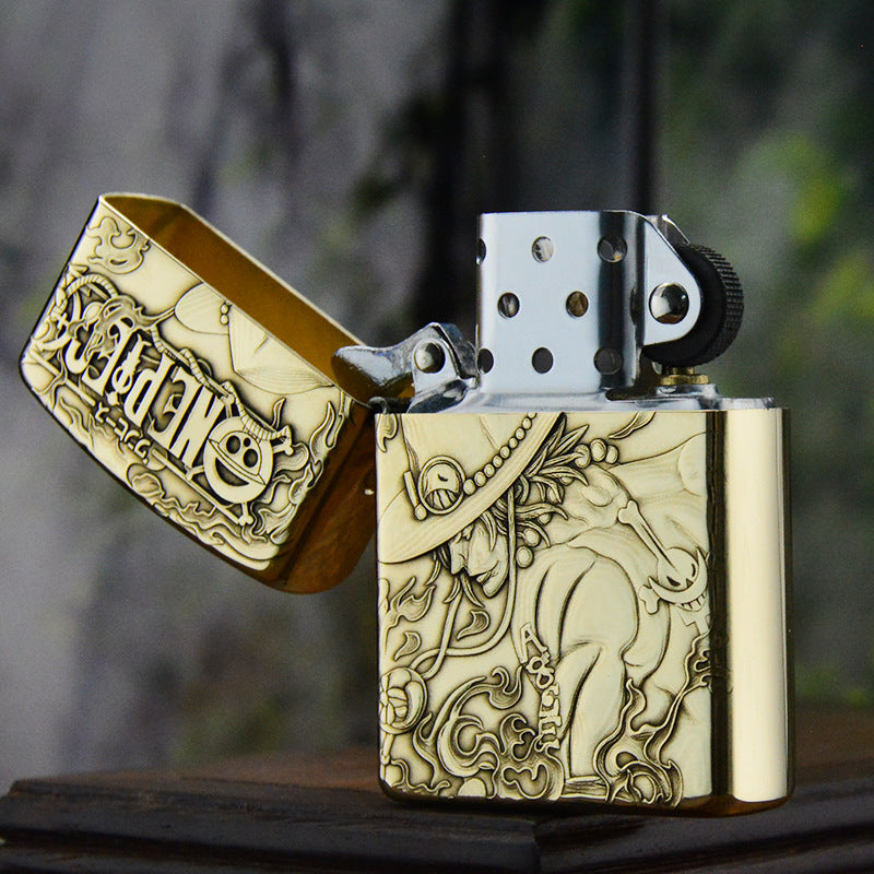 ZORRO Zorro 3D brass One Piece Ace kerosene lighter male personality creative personality - V.I.P Digital Presence
