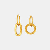 Geometric ring buckle ear ring retro asymmetric design titanium steel ear jewelry - V.I.P Digital Presence