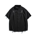 Letter embroidery loose casual short sleeved shirt for men - V.I.P Digital Presence
