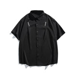 Letter embroidery loose casual short sleeved shirt for men - V.I.P Digital Presence