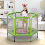 55'' Toddlers Trampoline with Safety Enclosure Net and Balls, Indoor Outdoor Mini Trampoline for Kids - V.I.P Digital Presence