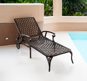 Aluminium Cast lounge chair 2pcs brown - V.I.P Digital Presence