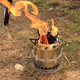 Outdoor Firewood Stove Stainless Steel Barbecue Grill Wood Charcoal Solid Alcohol Heater Warming Furnace - V.I.P Digital Presence