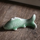 Celadon Koi Pen Holder Multi functional Small Pen Stand Creative Small Pen Stop Pen Mountain Student Desktop Exquisite Ornament - V.I.P Digital Presence
