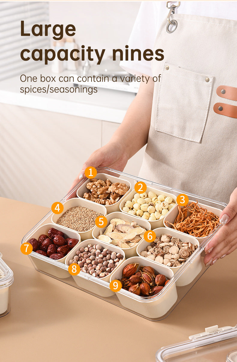 Design Sealed Snackle Storage Box With 9pcs Divider Plastic Divided Veggie Tray With Lid And Handle - V.I.P Digital Presence