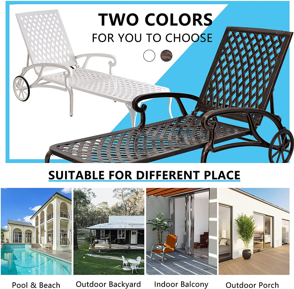 Aluminium Cast lounge chair 1pcs brown - V.I.P Digital Presence