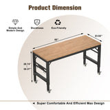 60 inch adjustable garage workbench, rubber wood heavy-duty workstation with power socket and wheels, 2000 pound load capacity - V.I.P Digital Presence