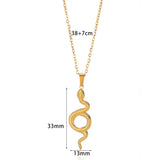 Spirit Snake Pendant Retro Style Personalized Necklace Women's Stainless Steel Gold Plated - V.I.P Digital Presence