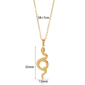 Spirit Snake Pendant Retro Style Personalized Necklace Women's Stainless Steel Gold Plated - V.I.P Digital Presence