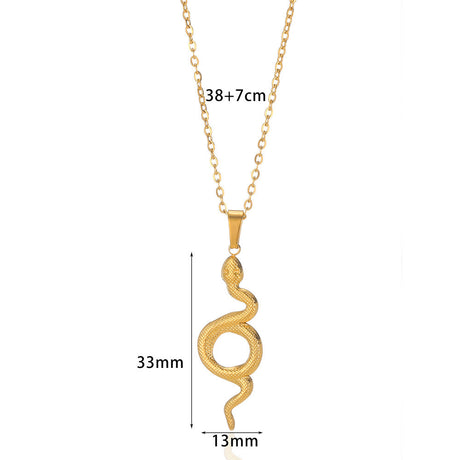 Spirit Snake Pendant Retro Style Personalized Necklace Women's Stainless Steel Gold Plated - V.I.P Digital Presence