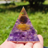 8cm foreign trade same style crystal ball pyramid crystal crushed stone drip resin pyramid ornament - V.I.P Digital Presence