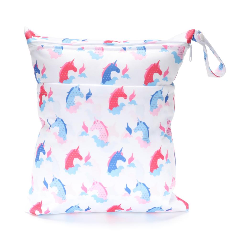 [Sigzagor]Wet Dry Bag With Two Zippered For Baby Diapers Nappies Waterproof Reusable 36cmx29cm - V.I.P Digital Presence