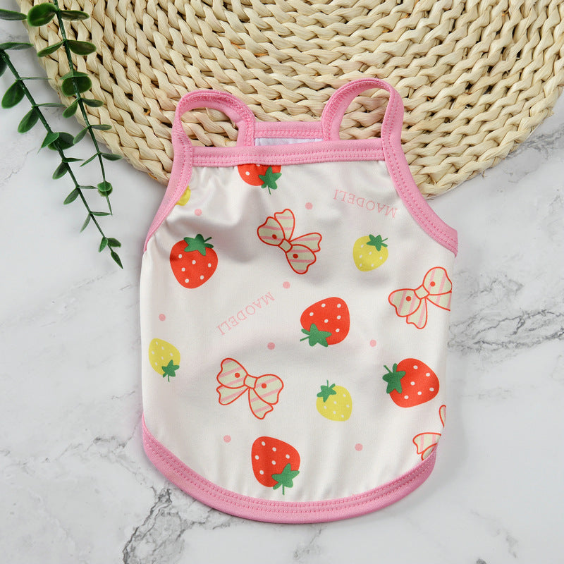 Pet supplies pet clothes cute fruit camisoles tank tops breathable pet sunscreen mosquito and insect repellent products - V.I.P Digital Presence