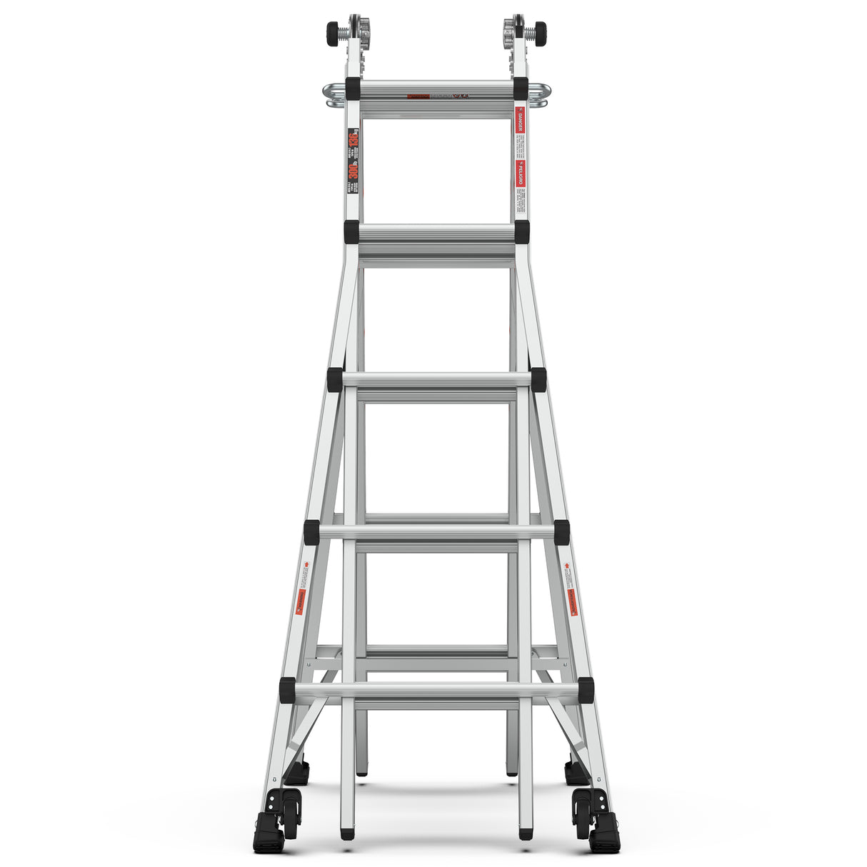 Aluminum Multi-Position Ladder with Wheels, 300 lbs Weight Rating, 22 FT - V.I.P Digital Presence