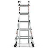 Aluminum Multi-Position Ladder with Wheels, 300 lbs Weight Rating, 22 FT - V.I.P Digital Presence