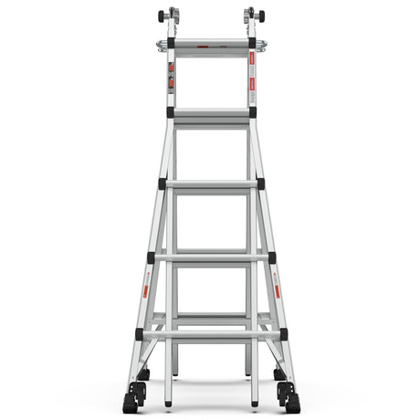Aluminum Multi-Position Ladder with Wheels, 300 lbs Weight Rating, 22 FT - V.I.P Digital Presence
