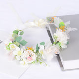 Korean style super fairy bride headdress simulation flower green leaf hair accessory sweet girl Hanfu wedding headdress wreath - V.I.P Digital Presence