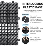 12 x 12 inch black interlocking deck tiles, plastic waterproof, weighing up to 6613 pounds, with a rose pattern pack of 12 - V.I.P Digital Presence