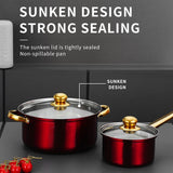 12 - piece wine - red non - stick stainless - steel soup pot set, induction - friendly for kitchen use. - V.I.P Digital Presence