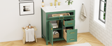 30-Inch Green Bathroom Vanity with Ceramic Sink and Ample Storage - Ideal Choice for Small Bathrooms - V.I.P Digital Presence