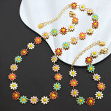 Titanium Steel Oil Drip Flower Necklace - V.I.P Digital Presence