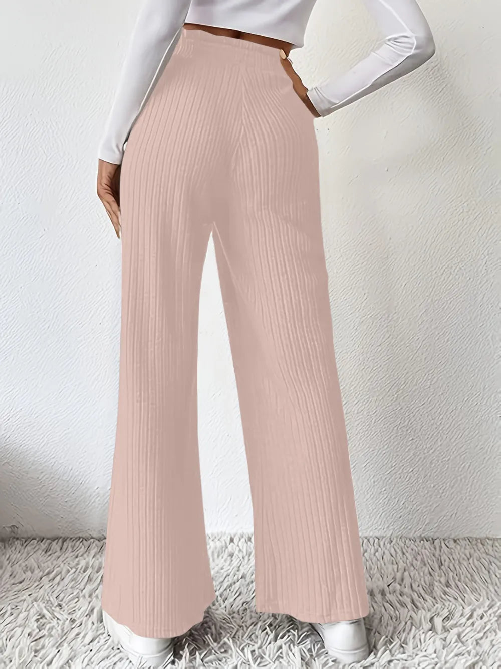 Ribbed High Waist Pants - V.I.P Digital Presence