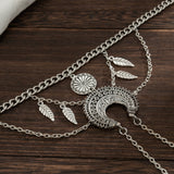 Bohemian metal chain jewelry arm chain punk retro dream catcher net leaf tassel open arm bracelet - V.I.P Digital Presence