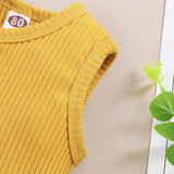 Baby Clothes Set Toddler Boys Girls Solid Sleeveless Button Vest Tops+shorts Outfits Set roupa bebes menina newborn clothes - V.I.P Digital Presence