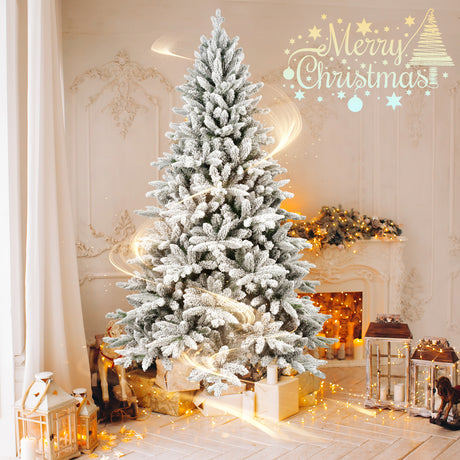 7FT PE&PVC Flocked Christmas tree - V.I.P Digital Presence