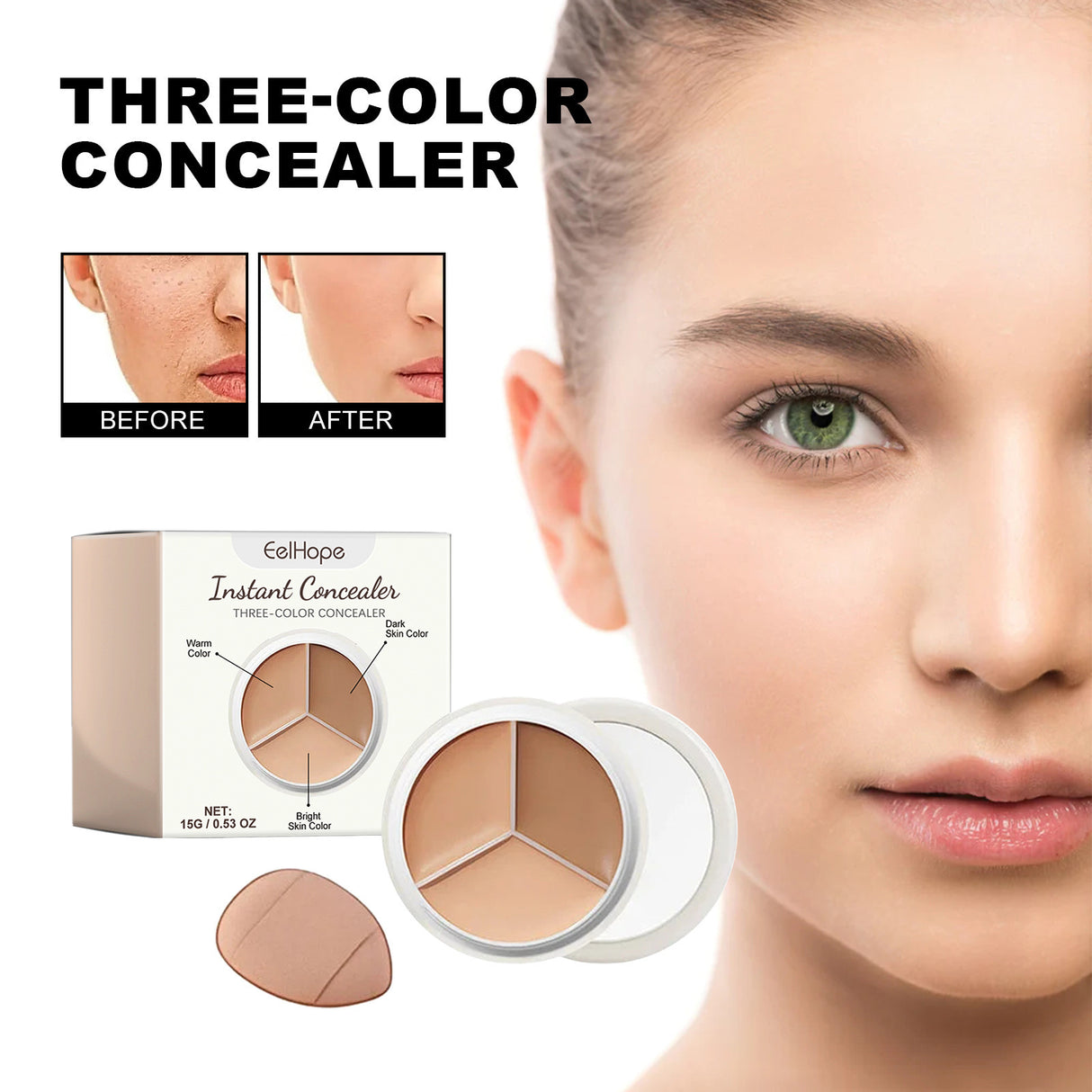 Three-Color Concealer, Natural Cover Dark Black Rim Of The Eye Spots Blain To Imprint Carry Bright Color Of Skin Concealer - V.I.P Digital Presence