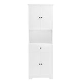 Tall Bathroom Cabinet with Four Doors, Large Storage Space Open Shelve, Upper Storage Cabinet, Whit - V.I.P Digital Presence