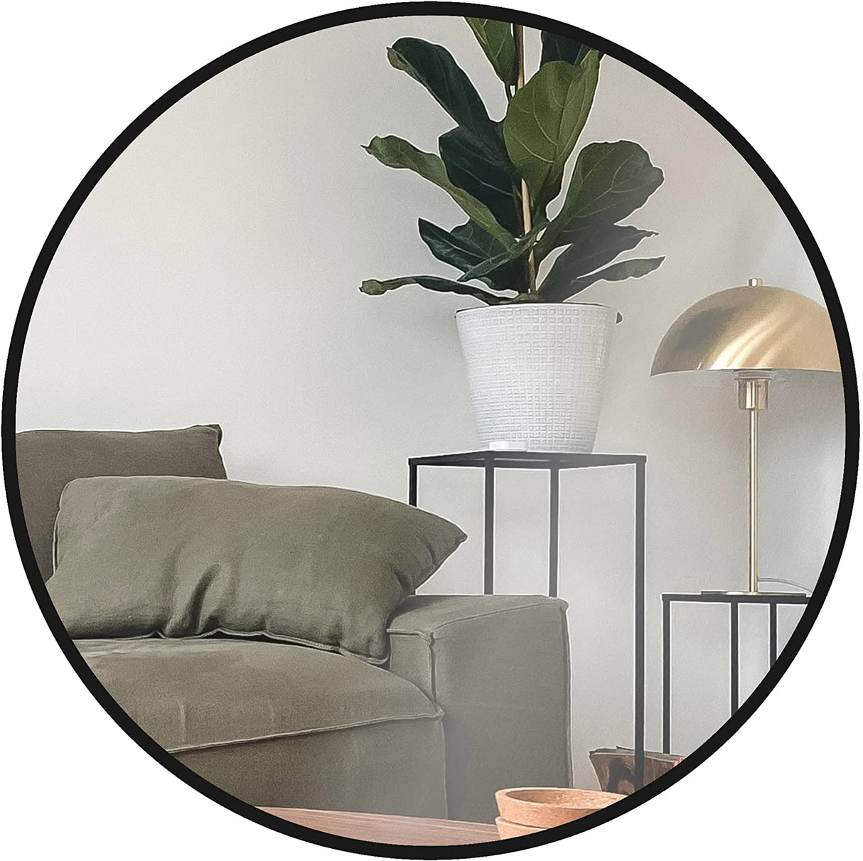 Black 24 Inch Metal Round Bathroom Mirror - V.I.P Digital Presence