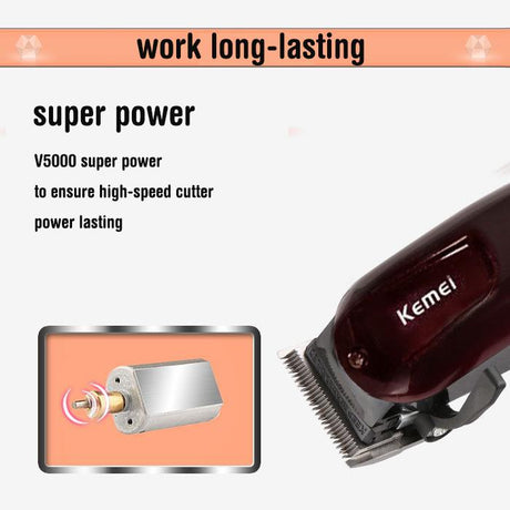 Kemei Electric Washable Hair Clipper Rechargeable Professional Hair Trimmer Shaver Razor Cordless Adjustable Clipper - V.I.P Digital Presence