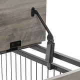 Furniture Dog Cage Crate with Double Doors on Casters. Grey, 31.50'' W x 22.05'' D x 24.8'' H. - V.I.P Digital Presence