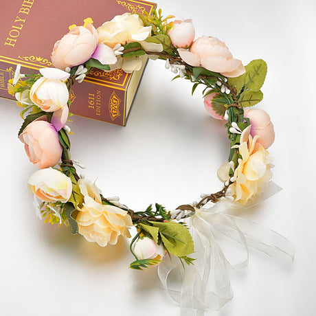 Bohemian floral hairband bride photo shoot bride hair accessories - V.I.P Digital Presence