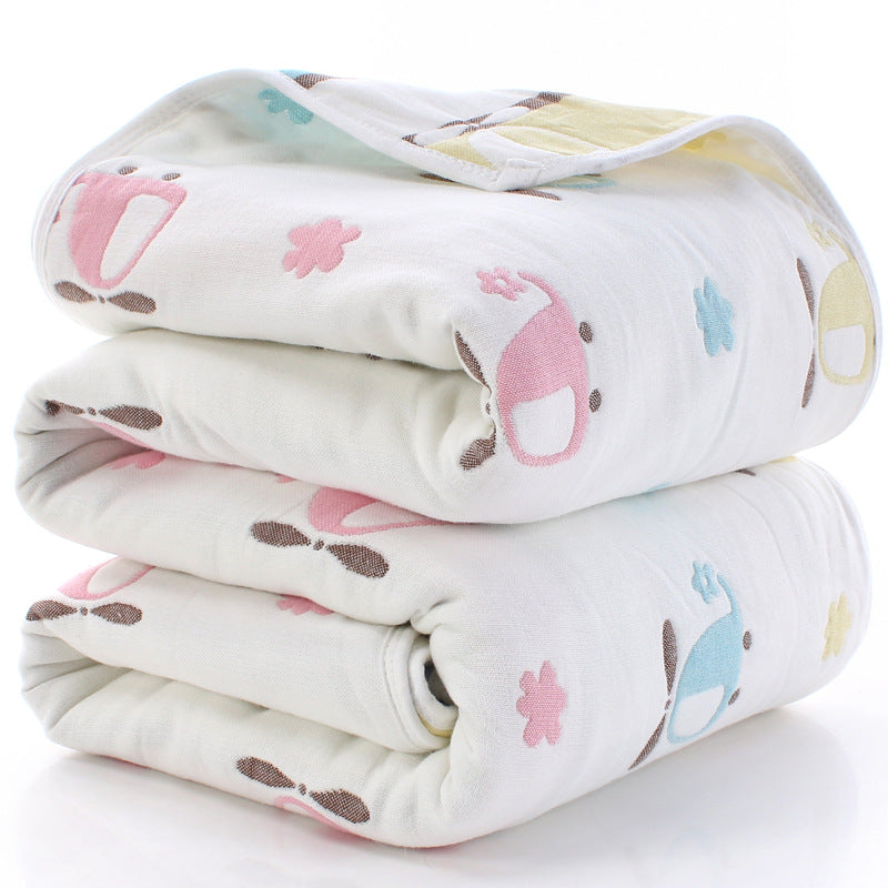 110*110cm Parent-child Baby Summer Bedding Sofa Quilt 100% Cotton Baby Blanket Child Quilt 6 Layers Muslin Swaddle for Newborns - V.I.P Digital Presence