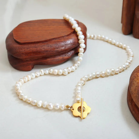 Titanium Steel Pearl Flower Necklace - V.I.P Digital Presence
