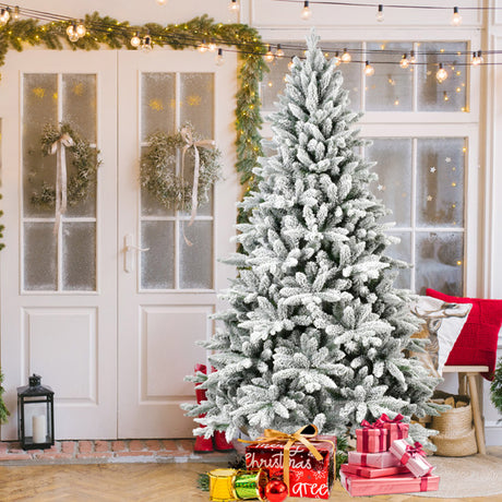 7FT PE&PVC Flocked Christmas tree - V.I.P Digital Presence