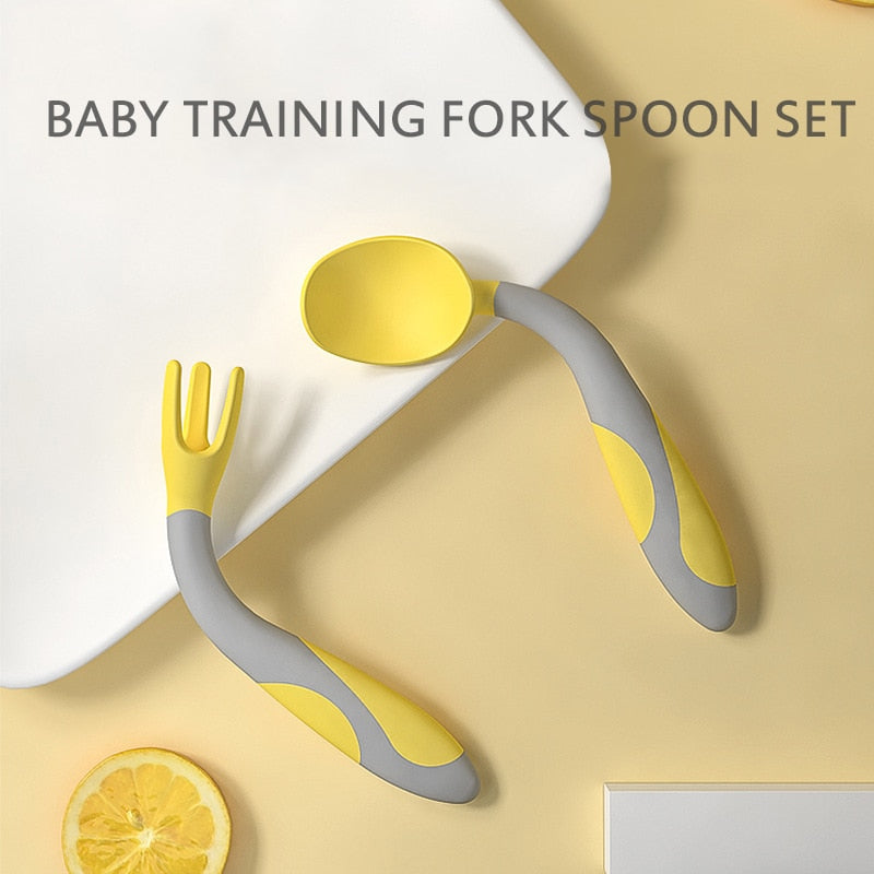 Spoon For Baby Utensils Set Auxiliary Food Silicone Gel Spoon Baby Learn To Eat Training Bendable Soft Spoon Children Tableware - V.I.P Digital Presence