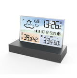 Transparent glass weather clock 3396C color screen RF wireless multi function weather forecast electronic alarm clock - V.I.P Digital Presence