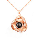 100 languages, I love you. Projection necklace, simple and fashionable, spiral pendant, collarbone chain - V.I.P Digital Presence