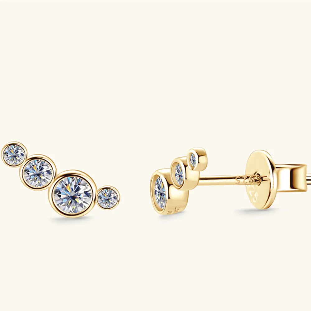 Moissanite 925 Sterling Silver Stud Earrings - V.I.P Digital Presence