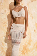 Women's solid color sexy knitted hollow bikini swimsuit cover sun protection clothing - V.I.P Digital Presence