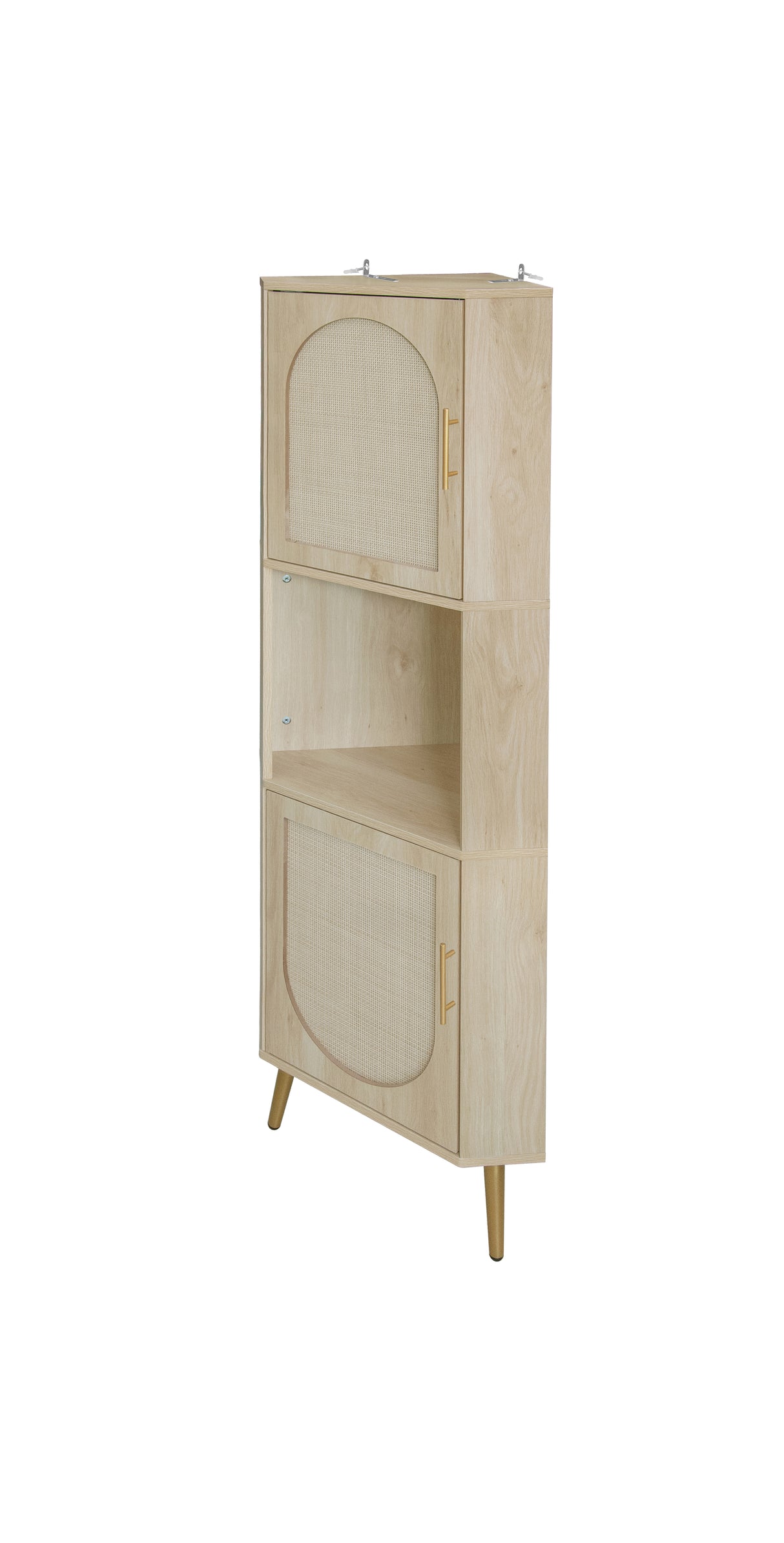 Corner cabinet ,Rattan door,Freestanding Corner Tables For Small Spaces, Corner Shelf Stand For Living Room, Kitchen, Bathroom - V.I.P Digital Presence