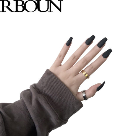 Nail Art Fake Nails Stiletto Tips Clear Press on Long False with Glue Coffin Stick Display Full Cover Artificial Designs Matte - V.I.P Digital Presence