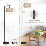 Arc Floor Lamp with Remote Control, Dimmable LED Floor Lamp with 3 Color Temperature Boho Farmhouse Tall Pole Lamp - V.I.P Digital Presence