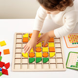 Wooden children's mosaic 3D building blocks, three-dimensional puzzle, children's color cognition, early education and puzzle game